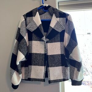 Elegant Black and White Women's Blazer